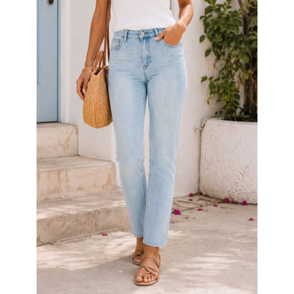 GAP Best Girlfriend Jeans 28 Tall Light Wash Stretch Mid Rise Skinny Denim